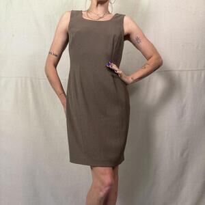 Vintage 90s PREVIEW Collection Brown Sheath Dress - Size 6